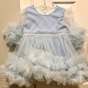 Handmade Formal Infant Dress & Matching Headband